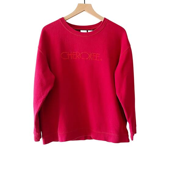 Vintage 1990s Cherokee Spell-Out Pullover Sweatshirt Medium - Picture 1 of 5